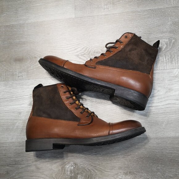 Geox Respira Men's Size 43 (approx. 9.5-10 US) Brown Leather & Suede Ankle Boots - Picture 1 of 10